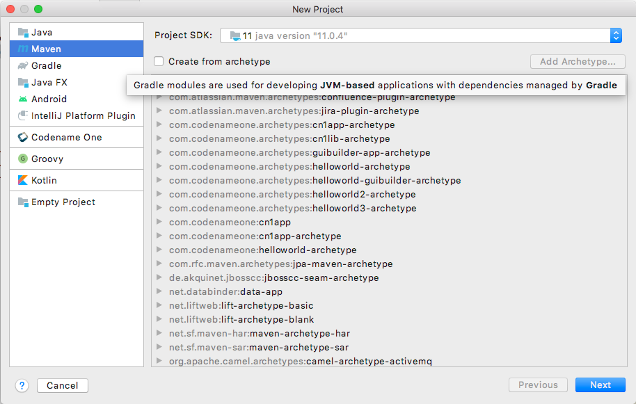 intellij new project dialog maven